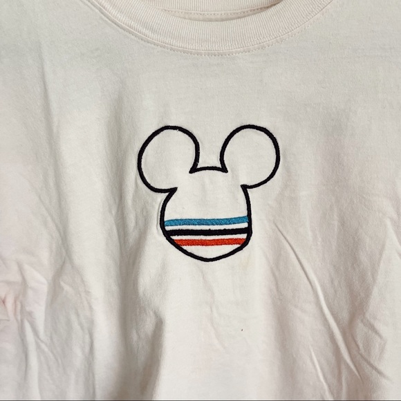 Disney Mickey Logo Pink Crop Tee - Picture 2 of 6